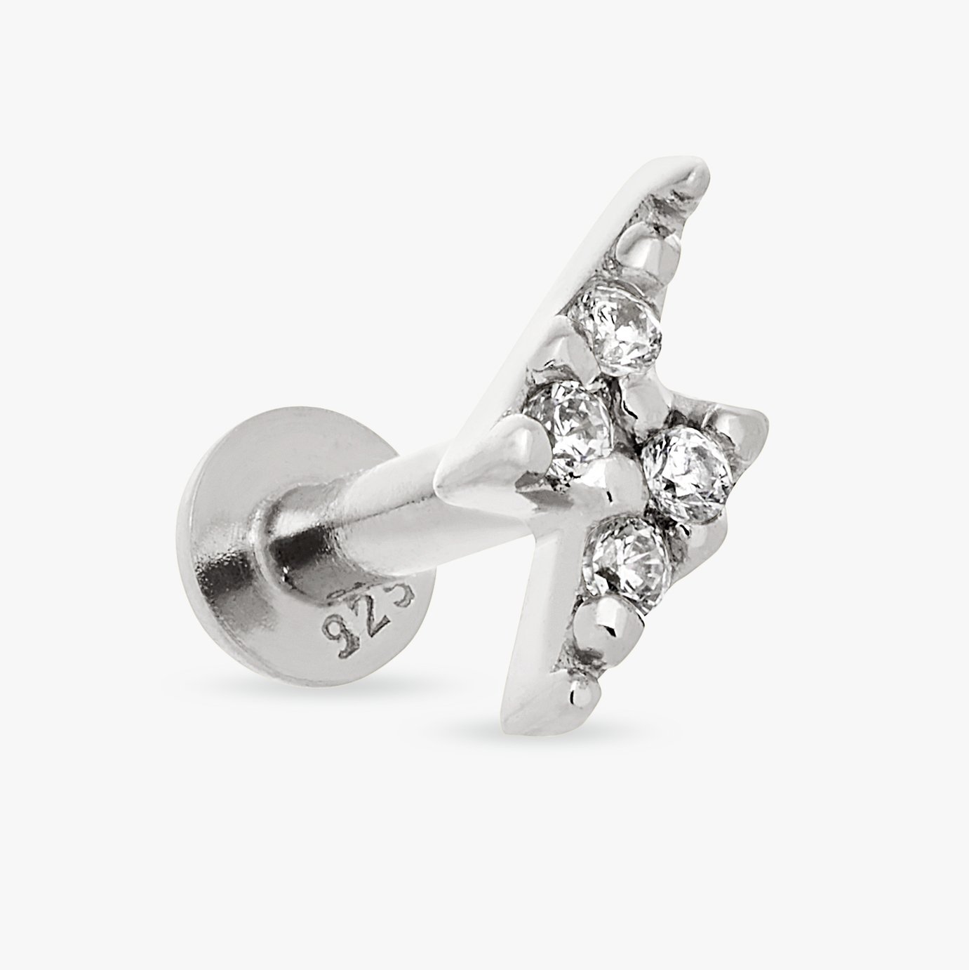 Revere Sterling Silver Lightning Bolt Flatback Earring