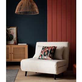 Habitat Roma Single Boucle Chairbed - Cream