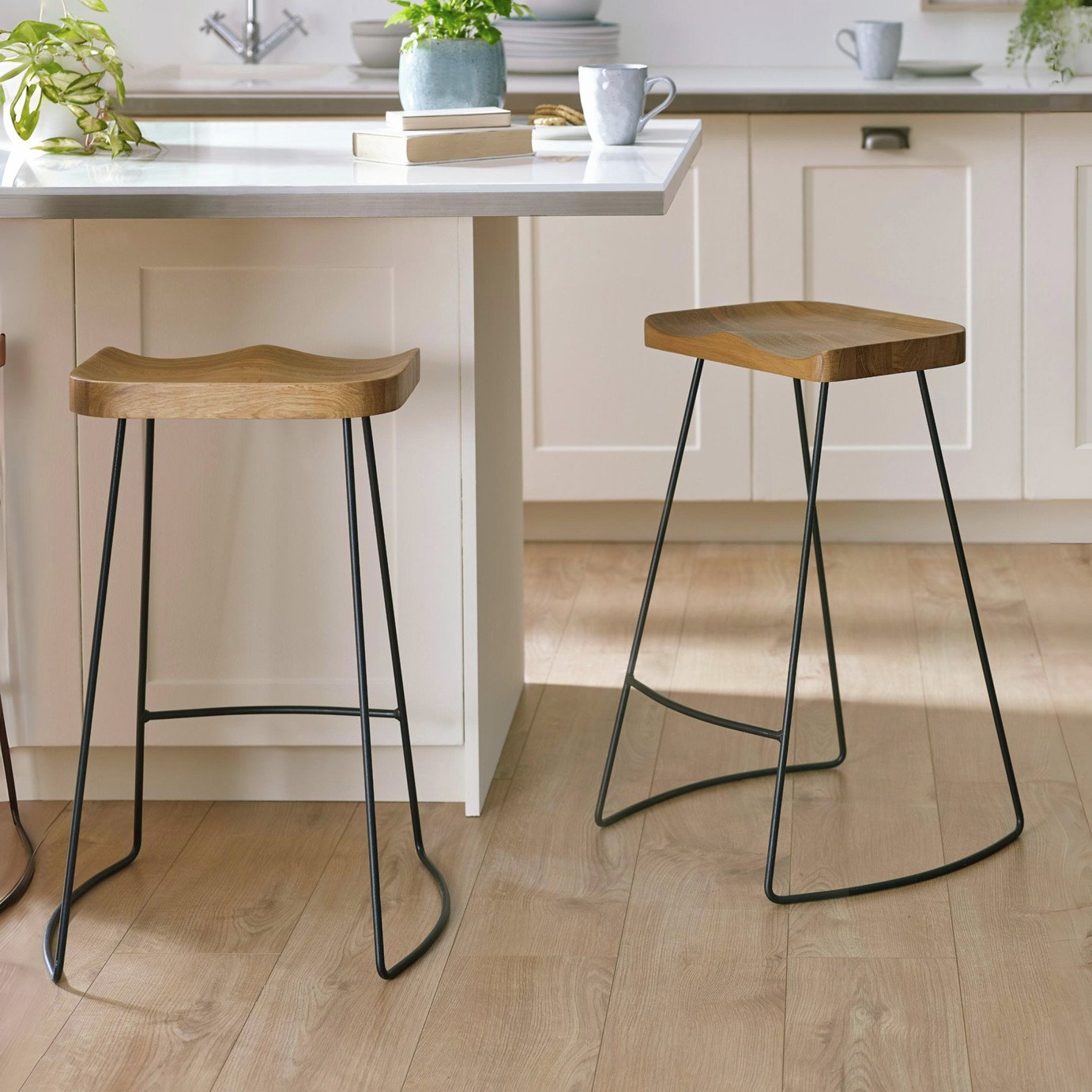 Julian Bowen Travis Pair of Bar Stools - Brown
