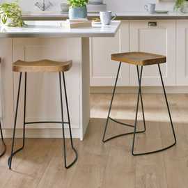 Julian Bowen Travis Pair of Bar Stools - Brown