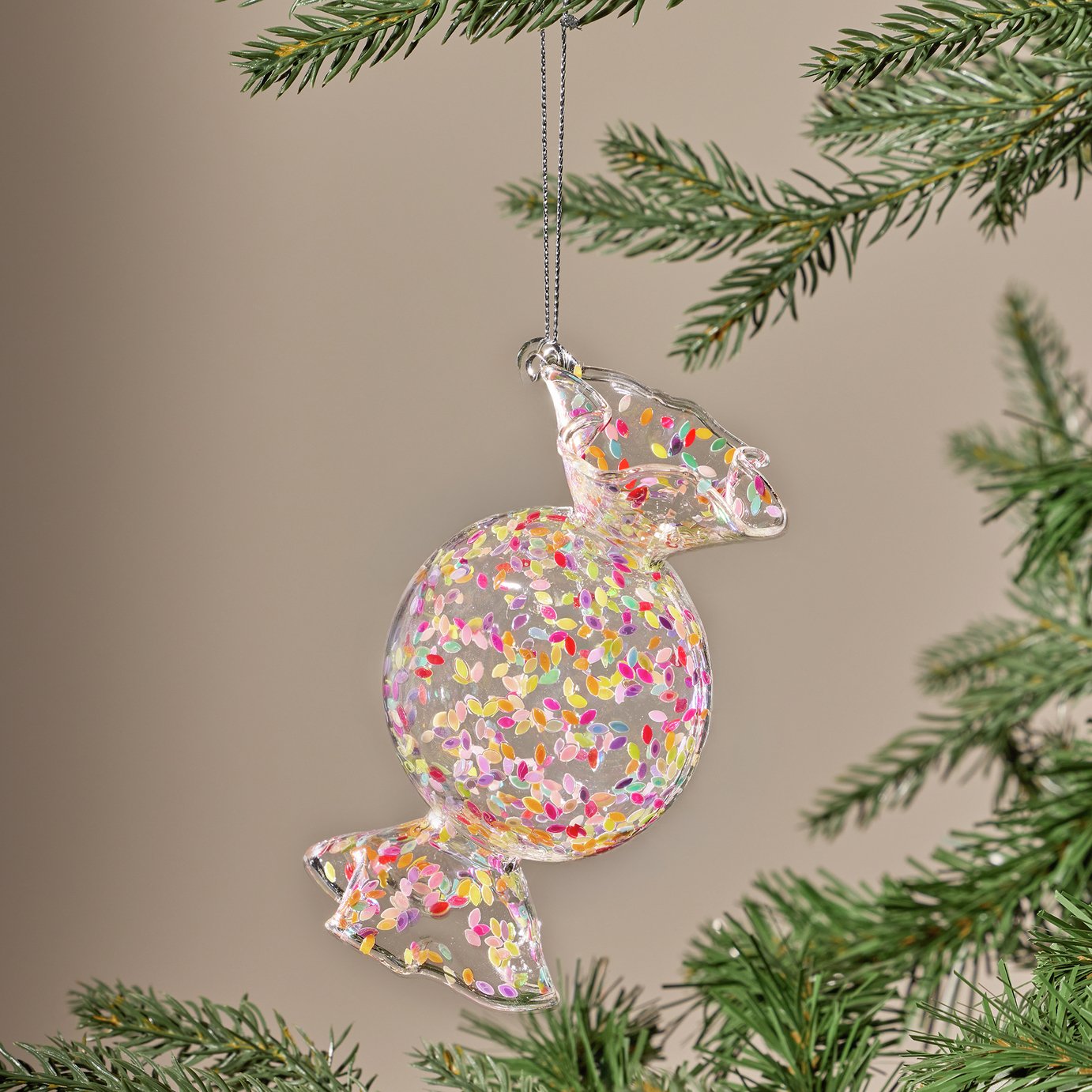 Argos Home Confetti Candy Hanging Christmas Ornament