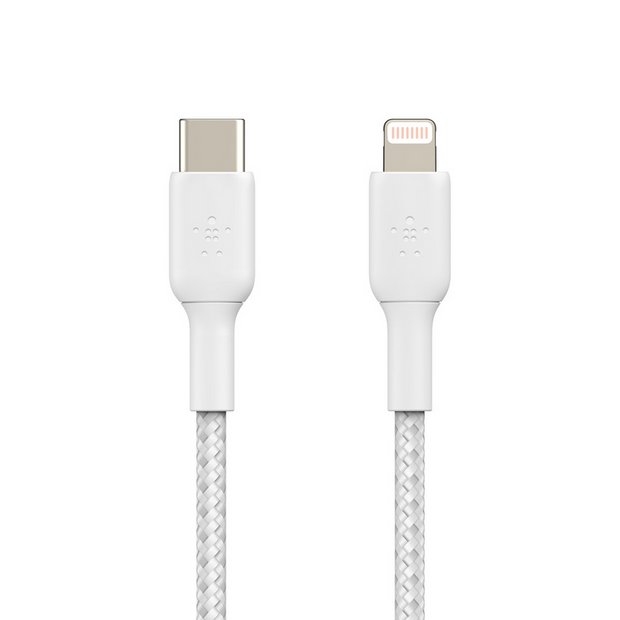 Buy Belkin Braided USB-C to Lightning 1m Cable White Mobile