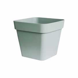 Ivyline 40cm Cleo Square plastic Planter with Wheels - Sage