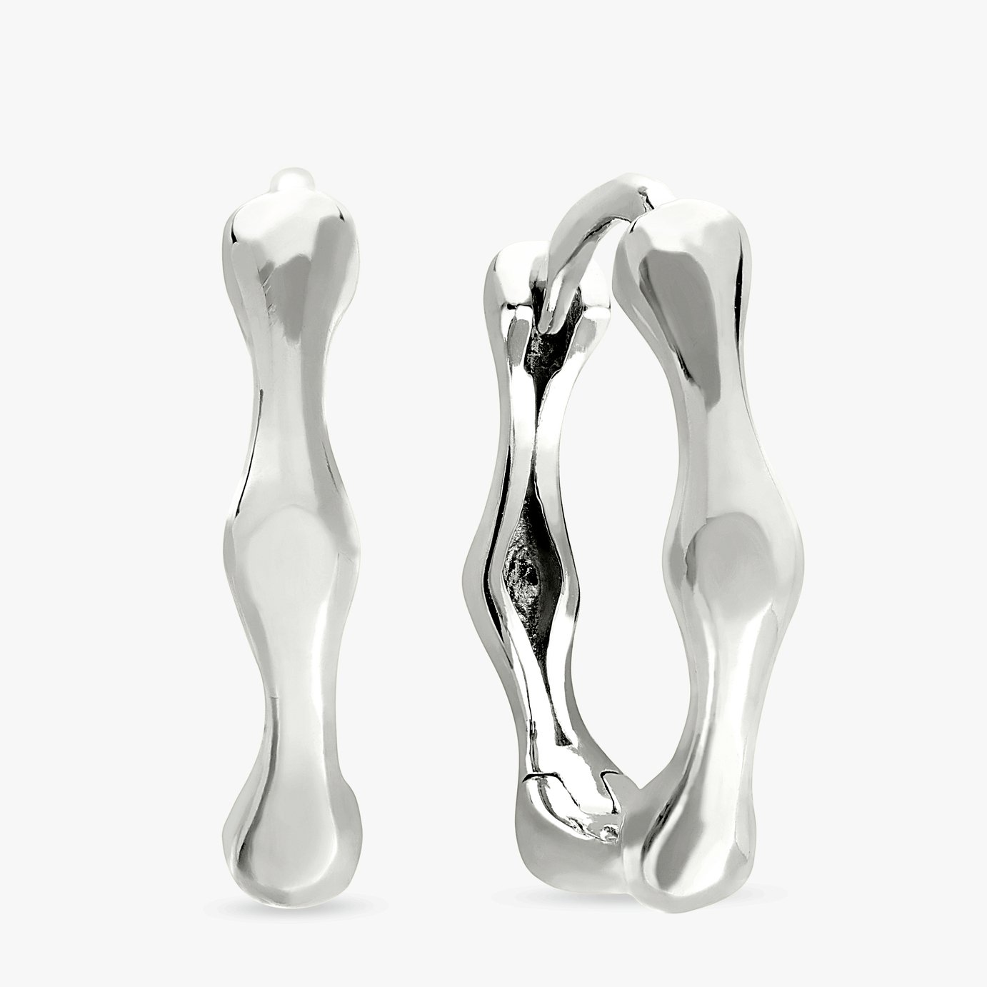 Revere Sterling Silver Bamboo Hoop Earrings