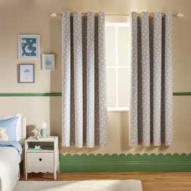 Argos Home Star Eyelet Blackout Curtain - Grey
