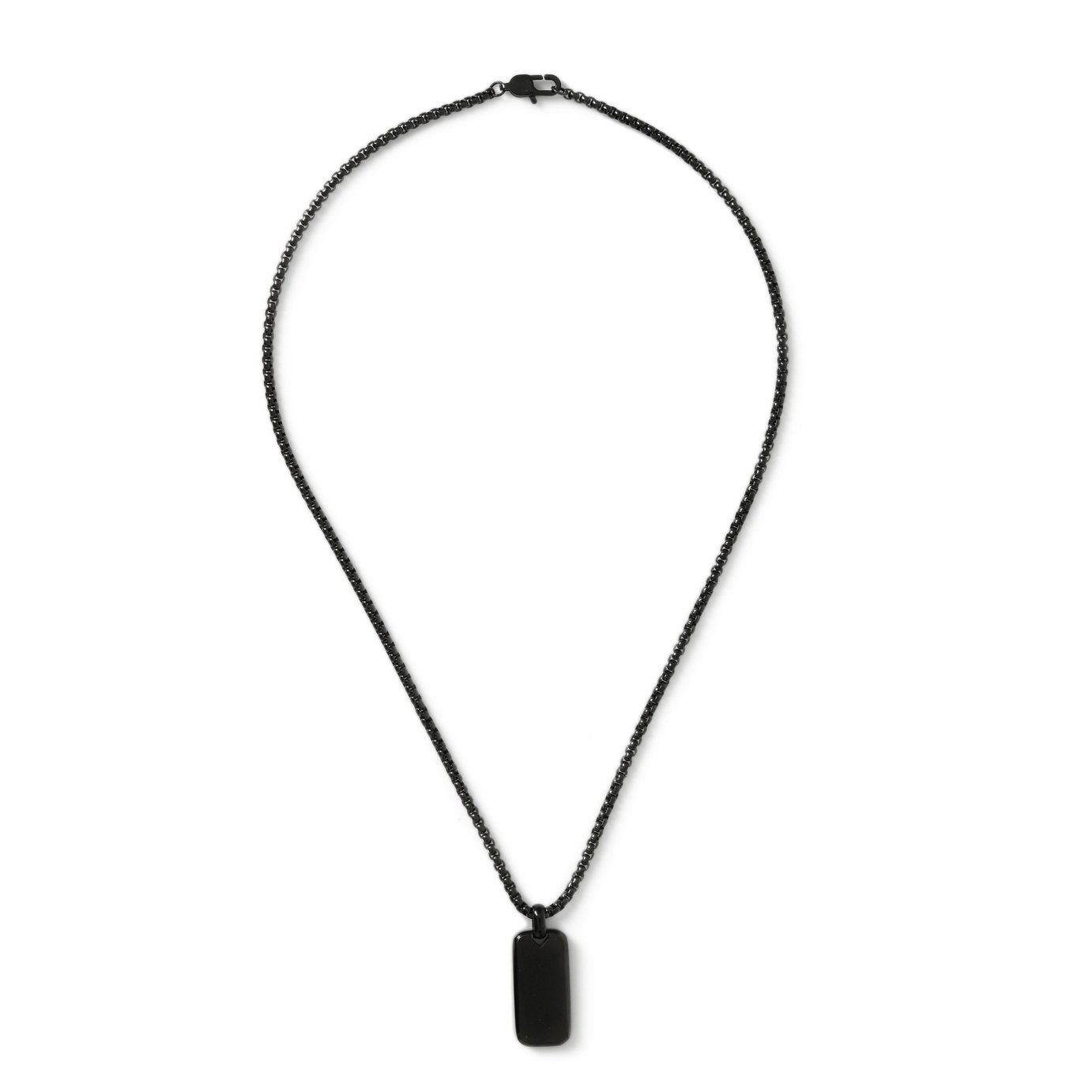 Uncommon Souls Black Tone Dog Tag Pendant Necklace