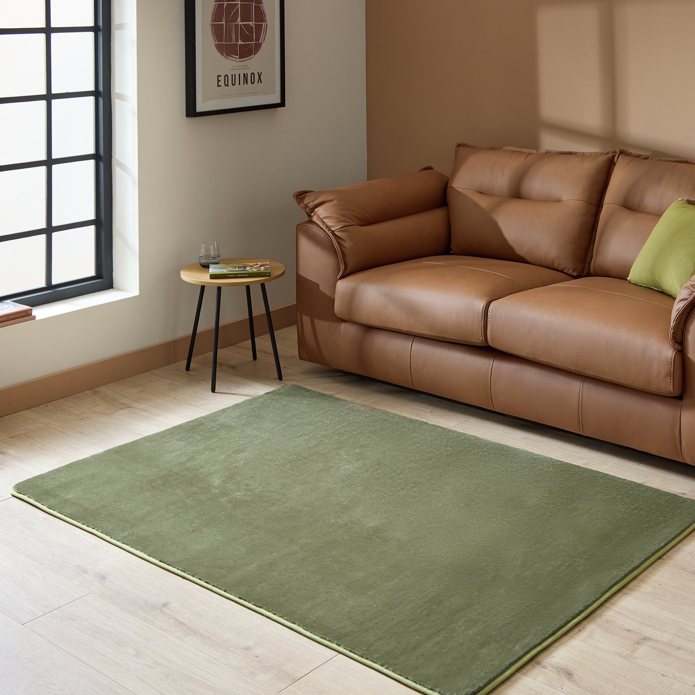 Argos Home Microplush Moss Green Rug - 120x170cm
