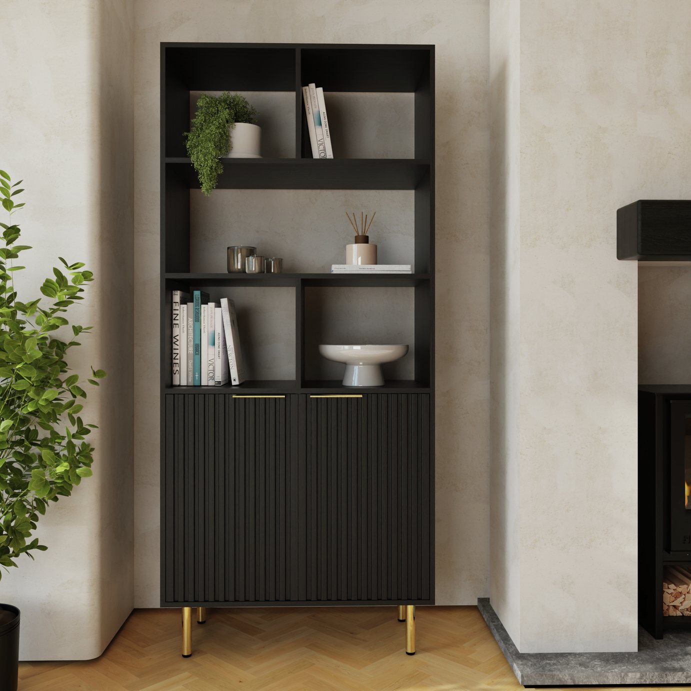 GFW Nervata 2 Door Sideboard – Black