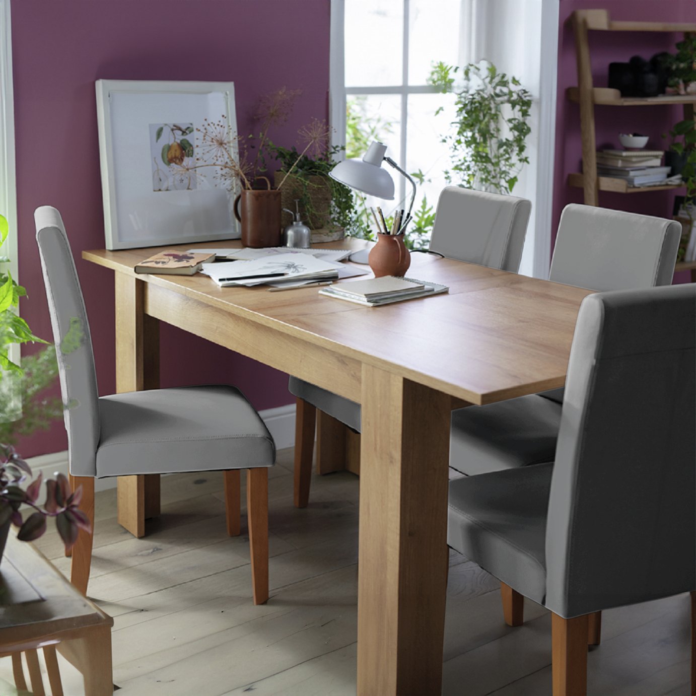 Argos Home Miami Oak Dining Table & 4 Chairs