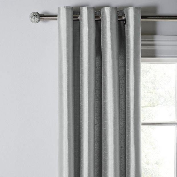 Buy Argos Home Faux Silk Lined Eyelet Curtains Charcoal