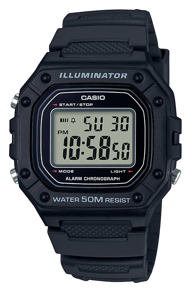 Casio Digital Illuminator Black Resin Strap Watch
