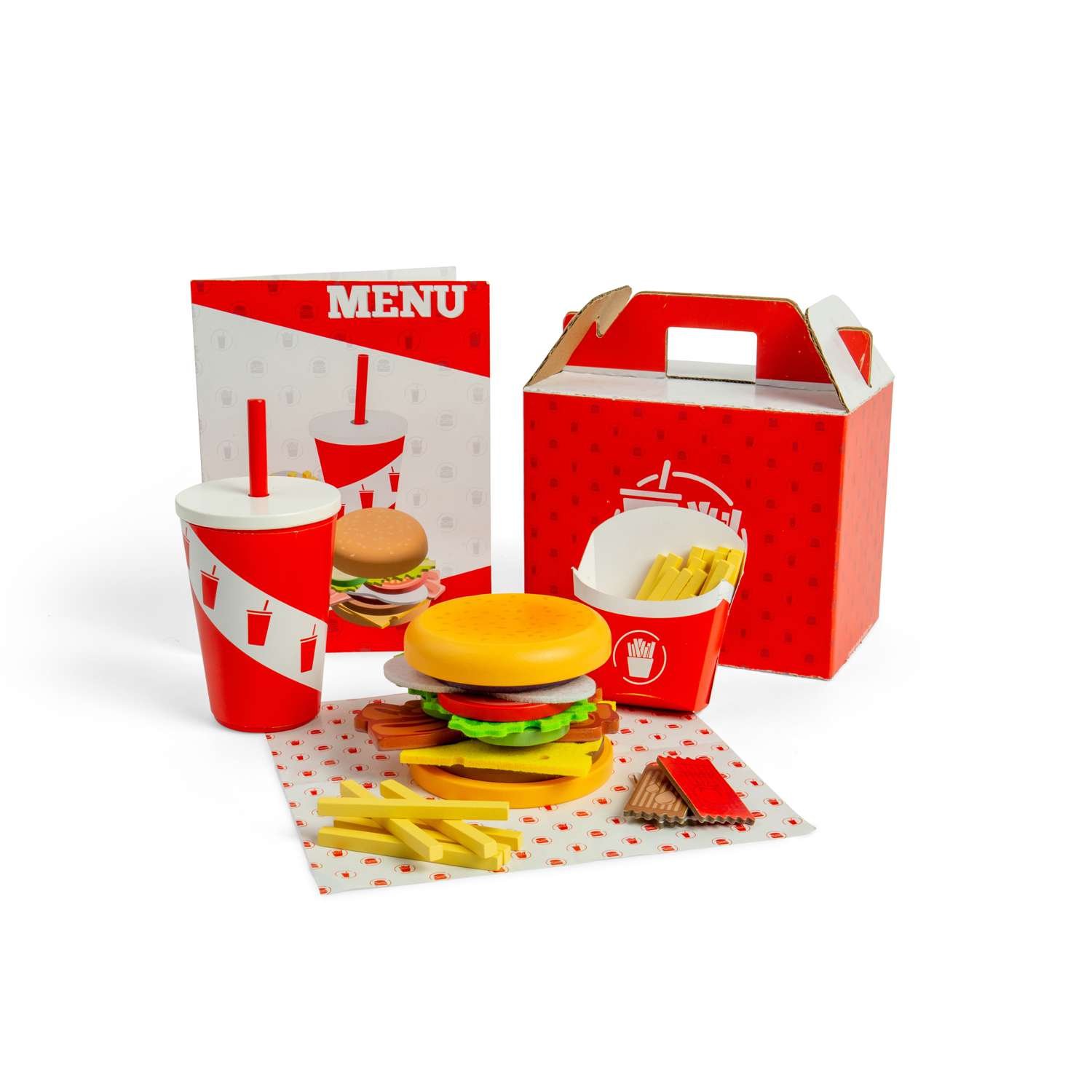 Bigjigs Toys Burger and Fries Set - 18 Months +