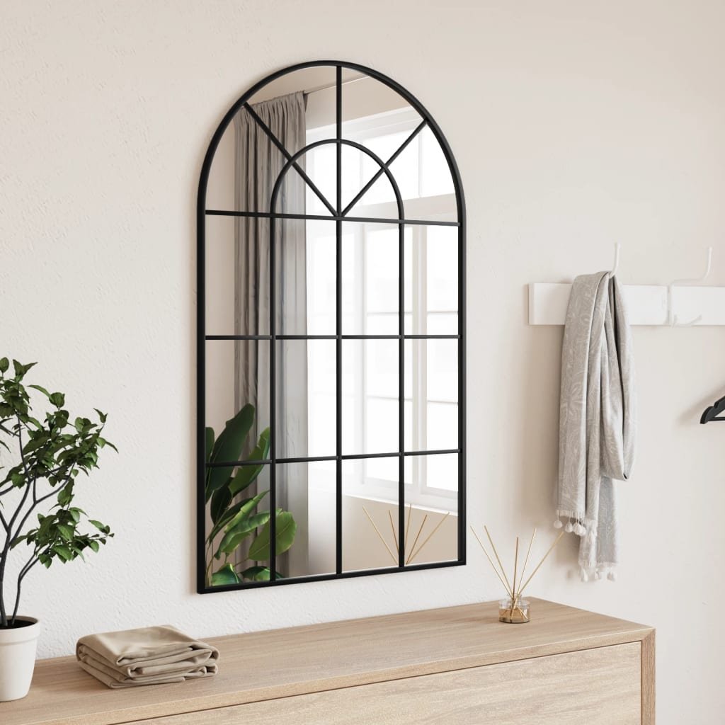 Walplus Iron Wall Mirror - Black - 60 x 100 cm
