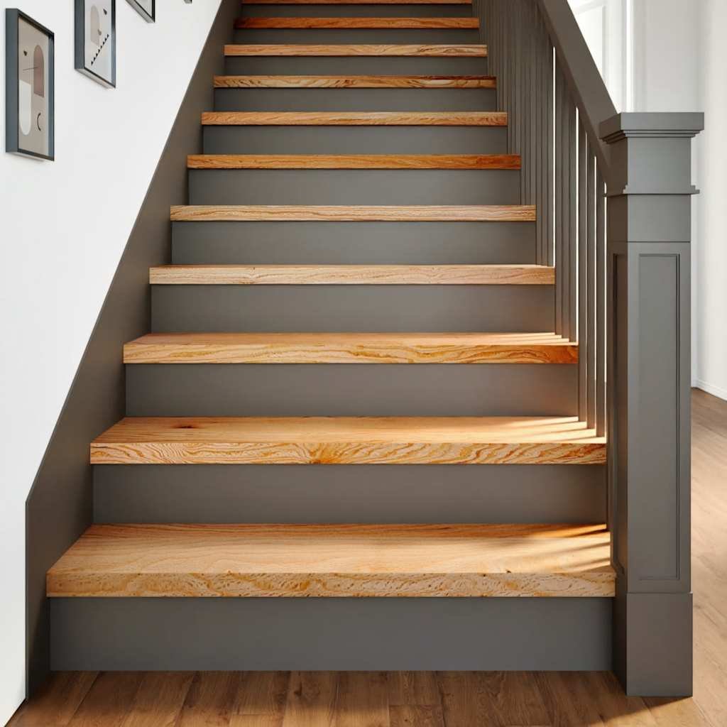 Walplus Pack of 8 Carpet Stair Treads - Light Brown - 90 x 25 cm