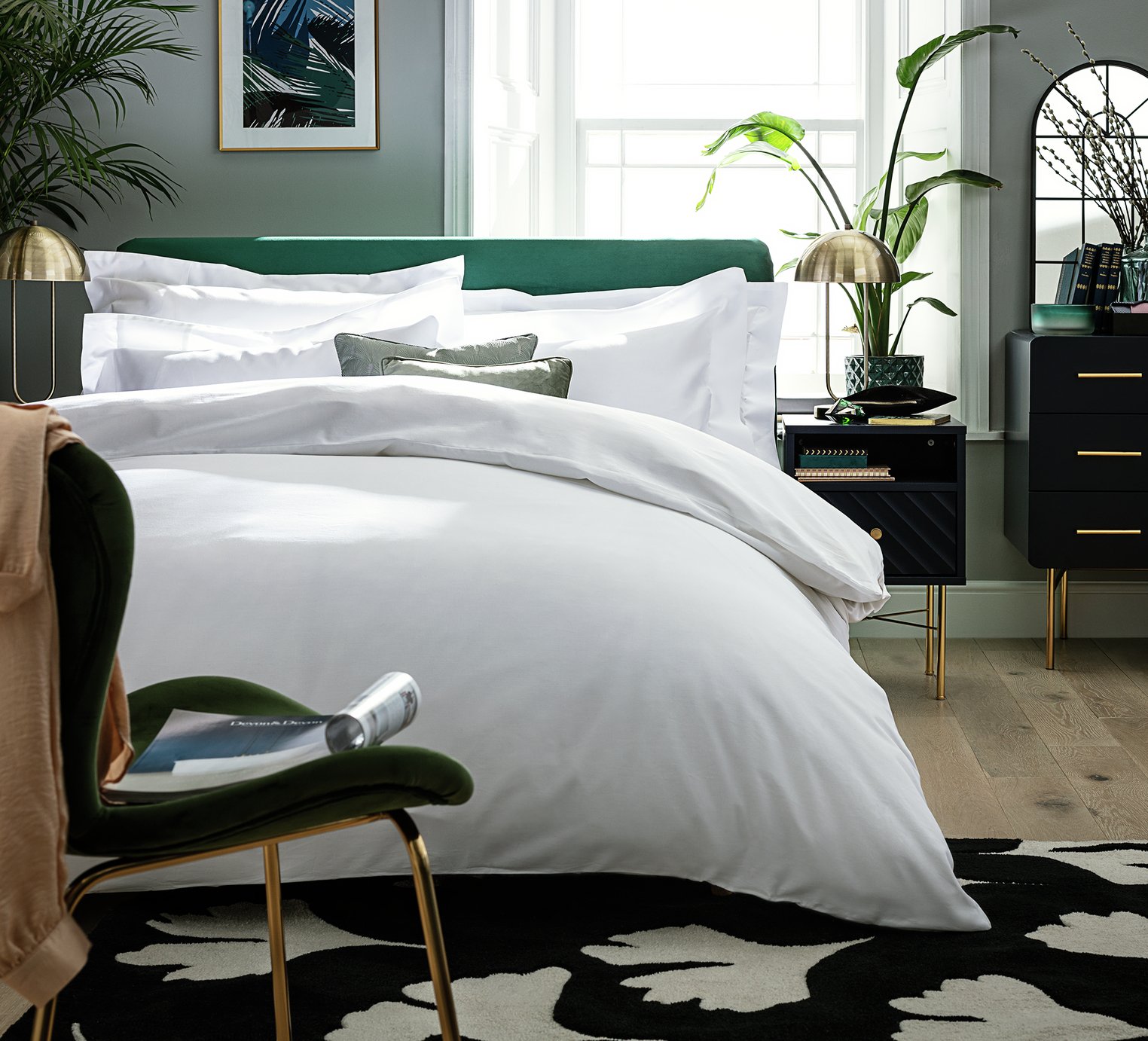 Habitat Egyptian Cotton 400TC Solid White Bedding Set - King