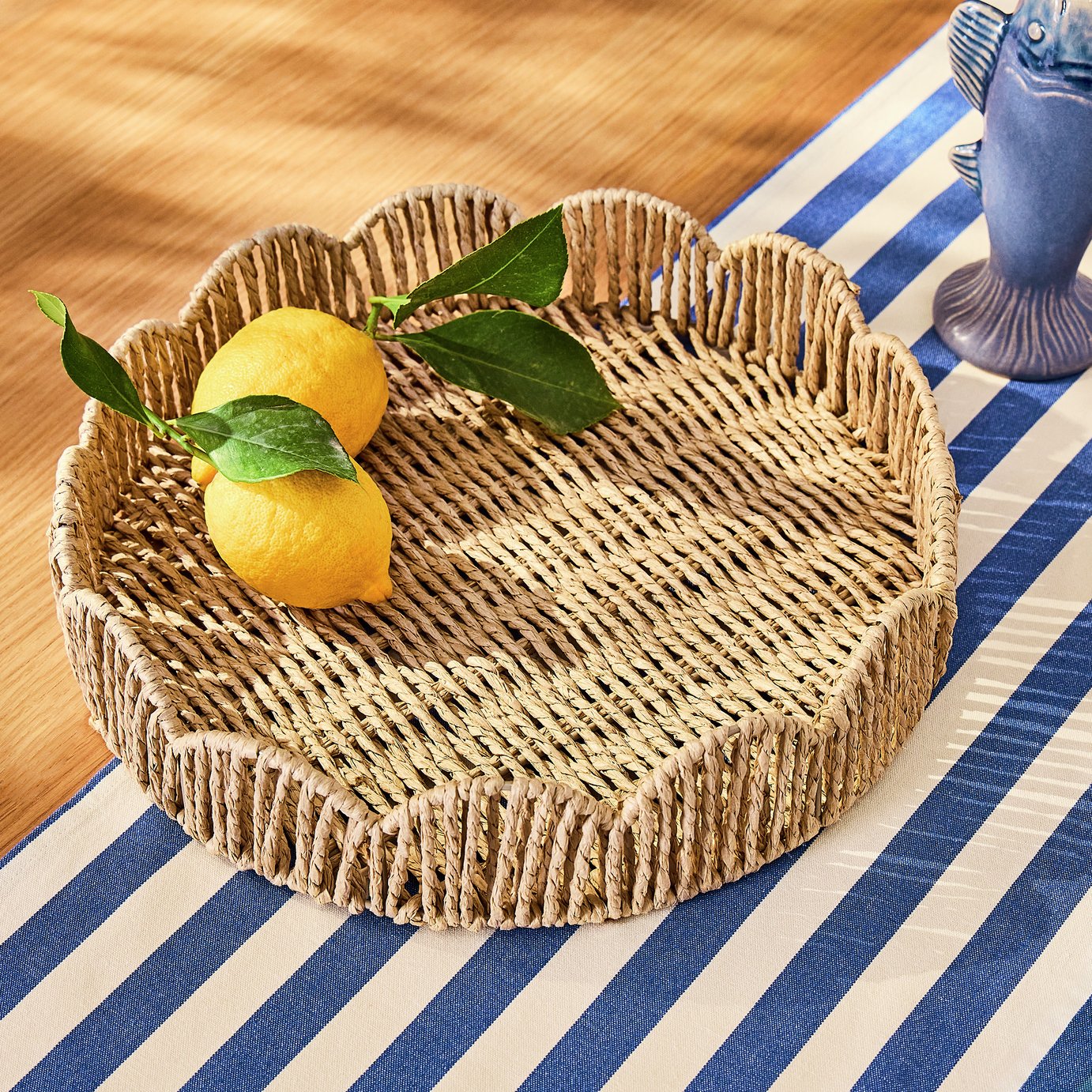 Argos Home Med Coastal Woven Tray - Natural
