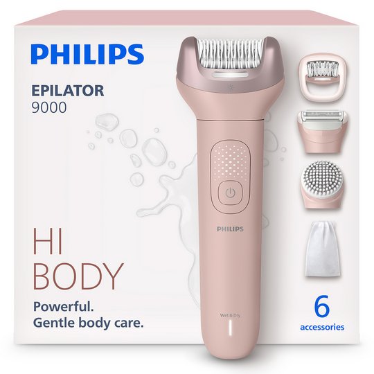 Philips Series 9000 Cordless Wet and Dry Epilator, BRE718/00