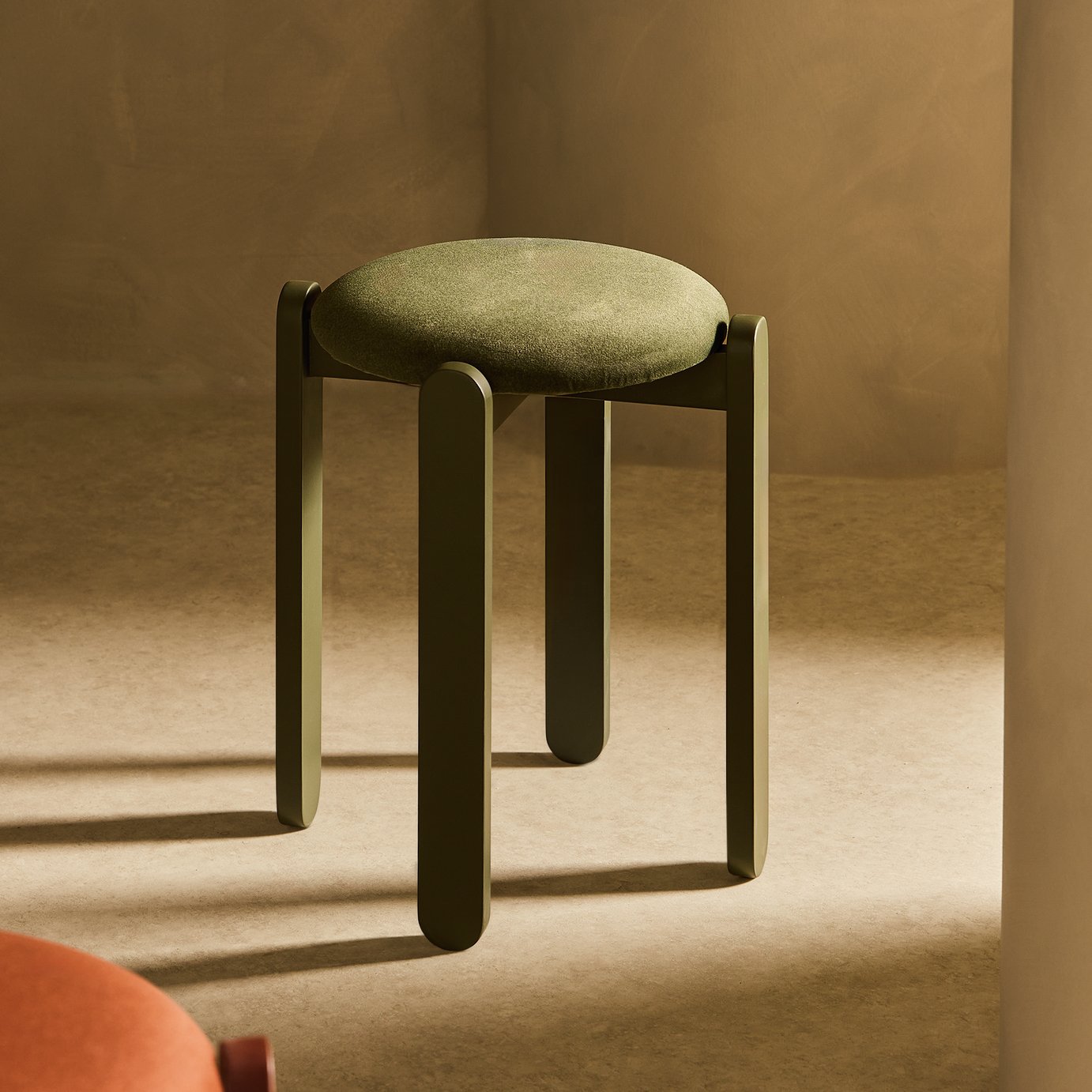 Habitat Sami Fabric Stacking Stool - Green
