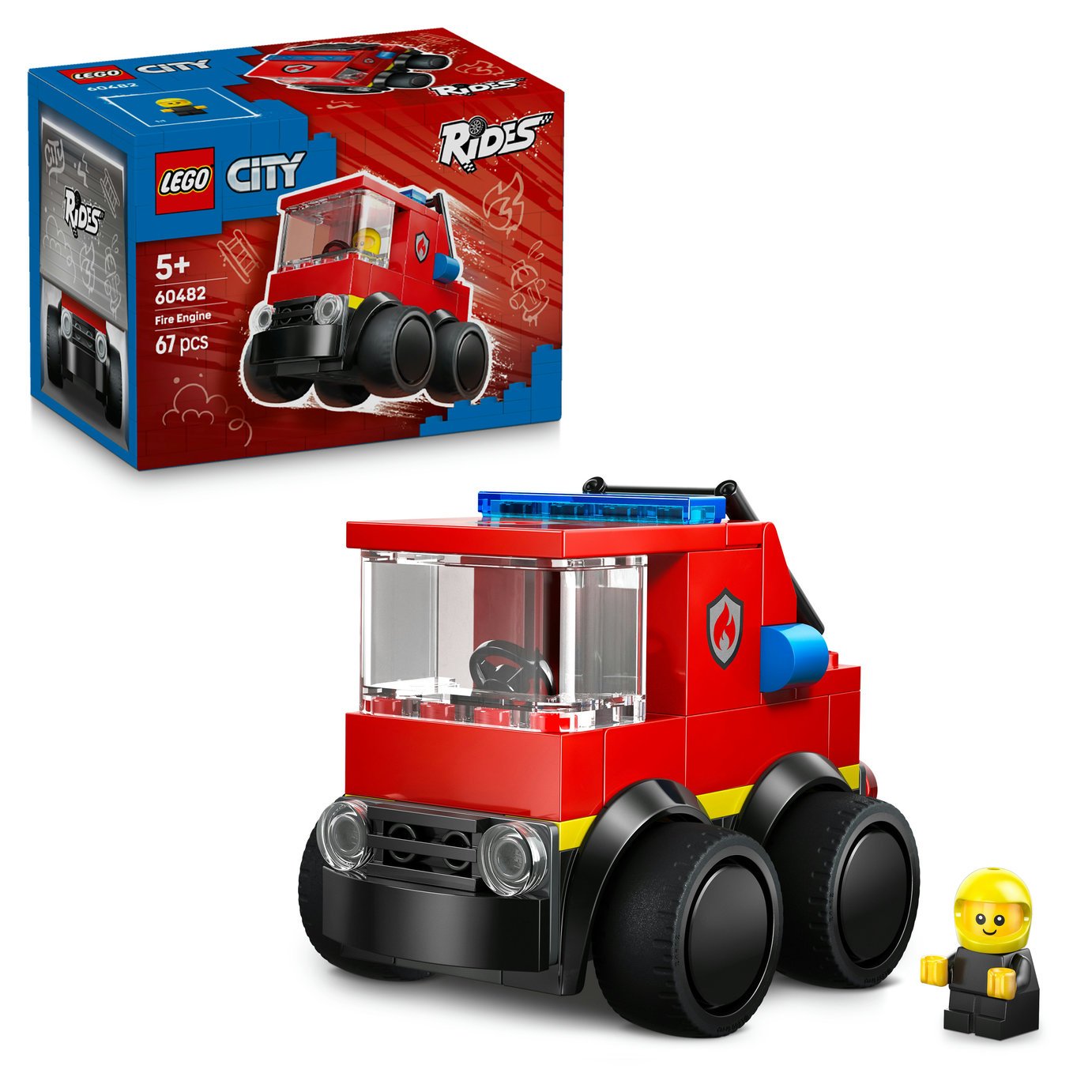LEGO City Rides – Fire Engine Toy with a Minifigure 60482