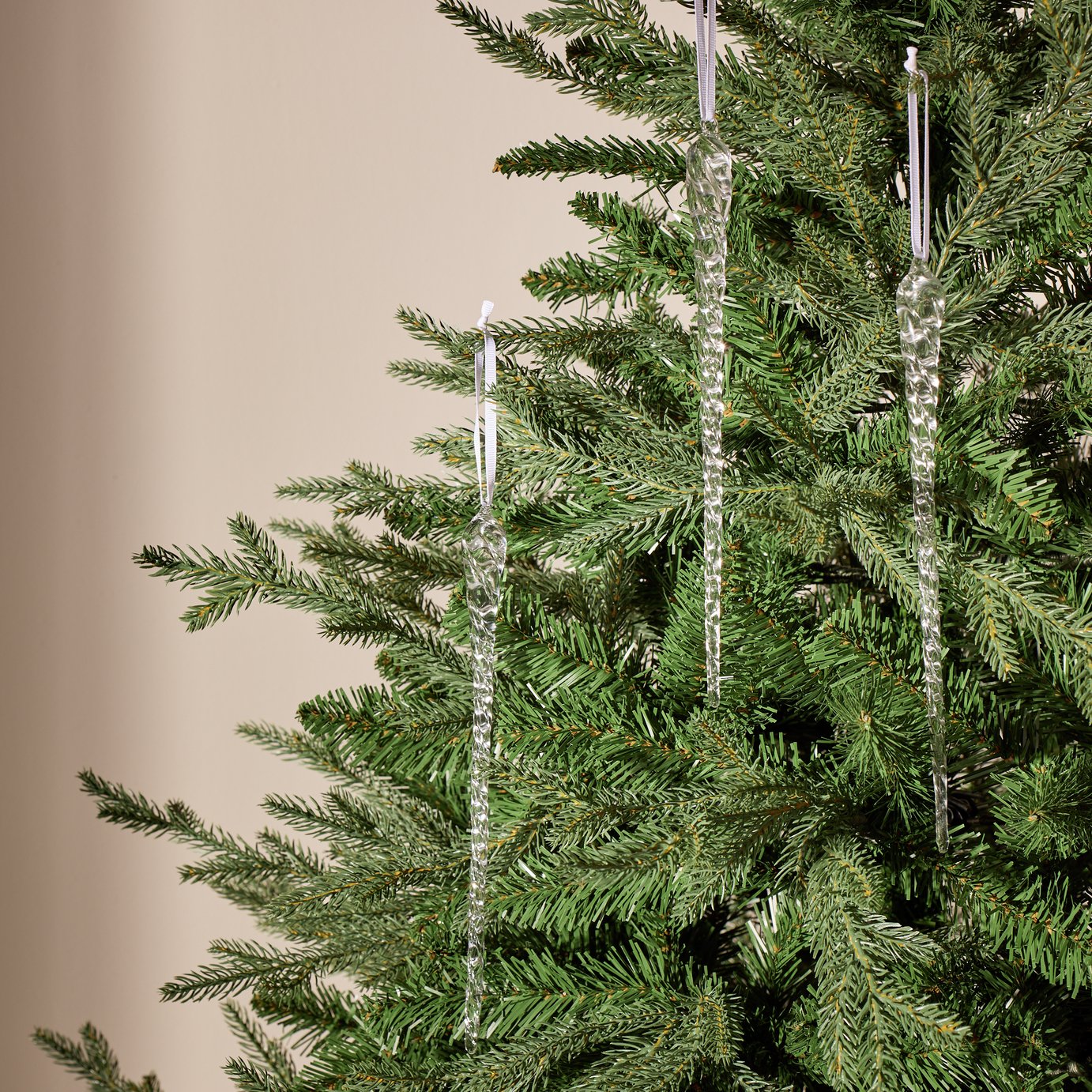 Argos Home Show Home Glass Finials Hanging Christmas Ornament