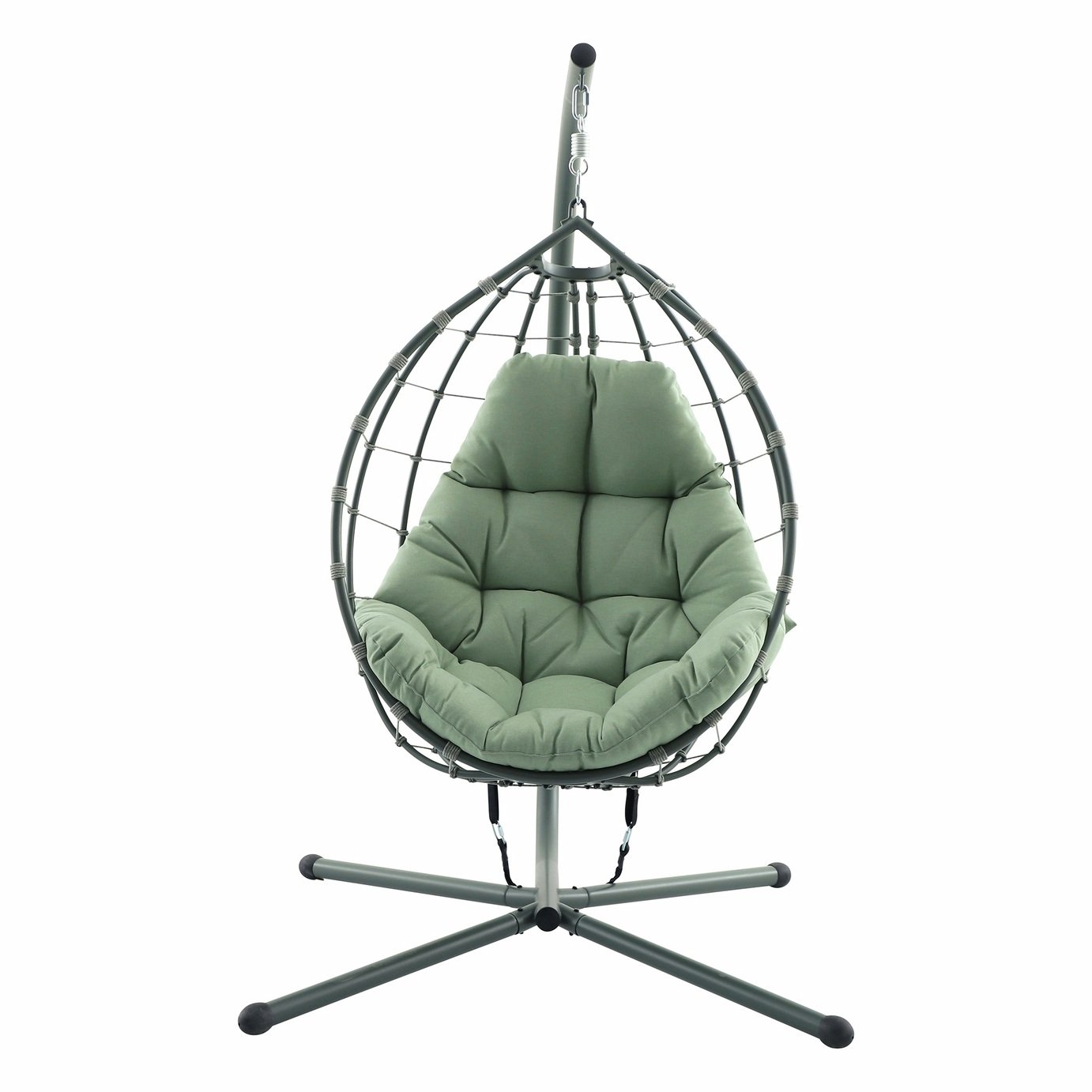 Pacific Lyon 2-Seater Steel Outdoor Double Hanging Chair - Moss Green