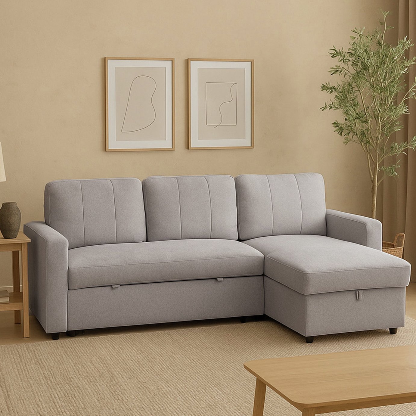 Aspire Nexis Right Hand Chaise Storage Sofa Bed - Grey