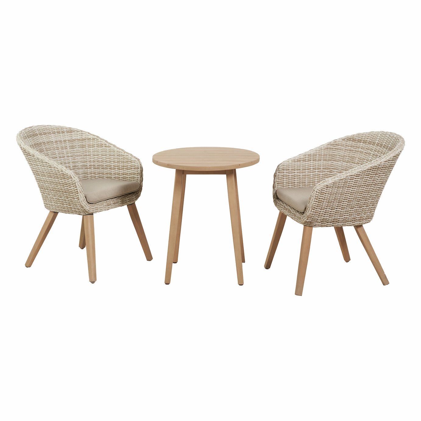 Pacific 2 Seater Cabon Outdoor Bistro Set - Natural