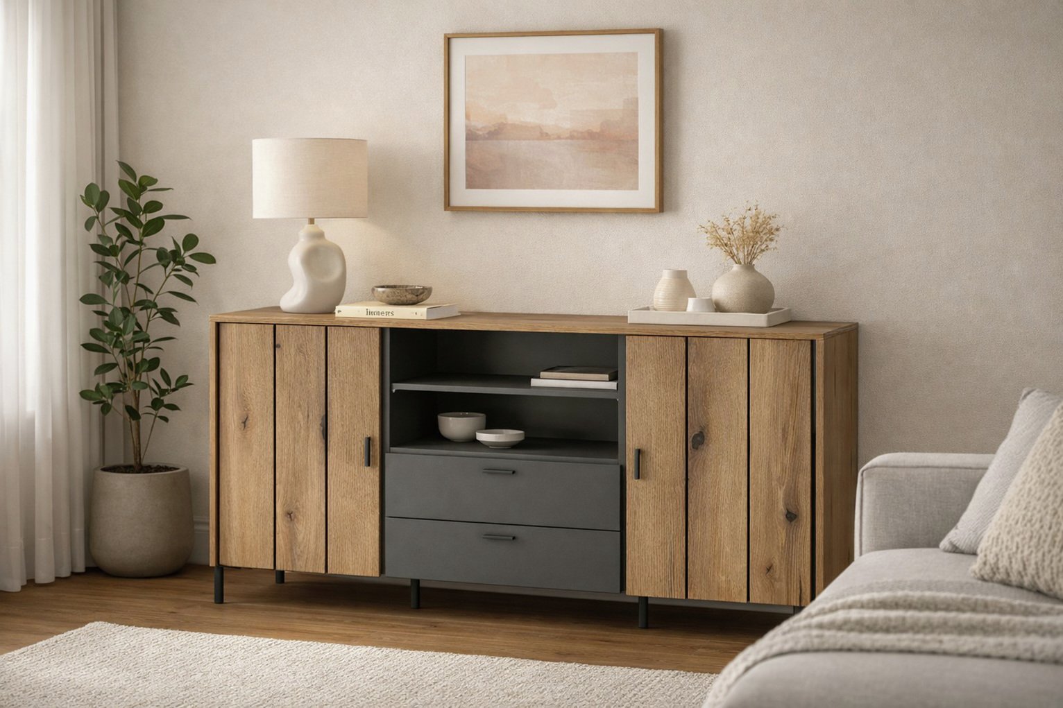 Furniture To Go Arundel 2 Door 2 Drawer Sideboard - Natural