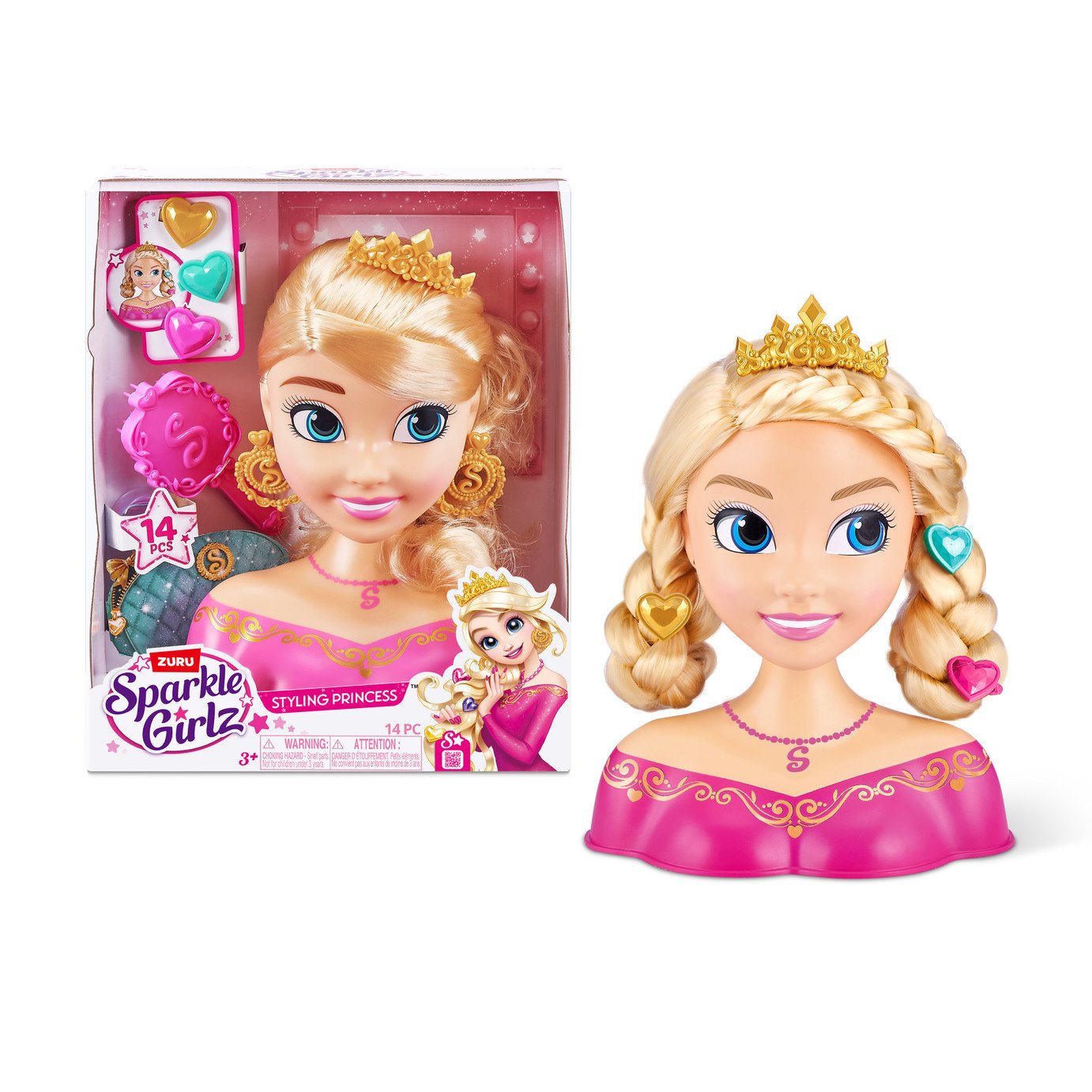 Sparkle Girlz Princess Hair Styling Head 