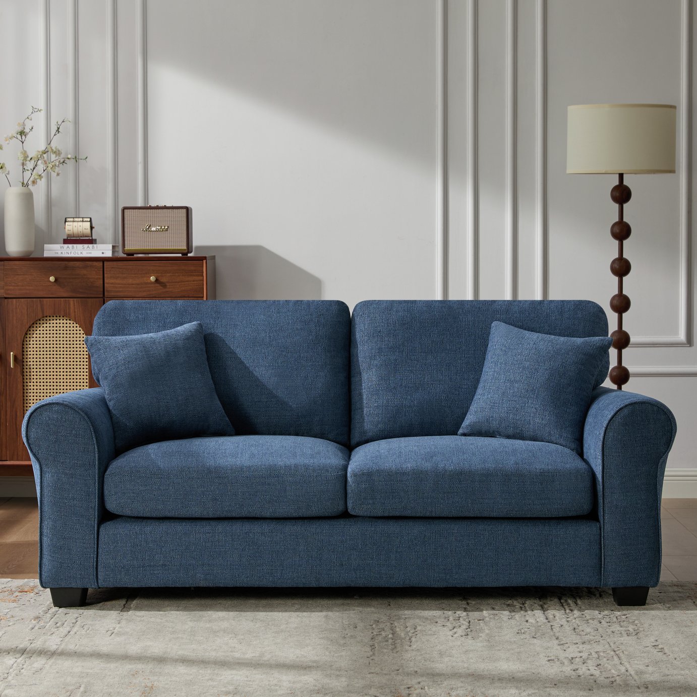 Argos Home Lisbon Fabric 3 Seater Sofa - Blue