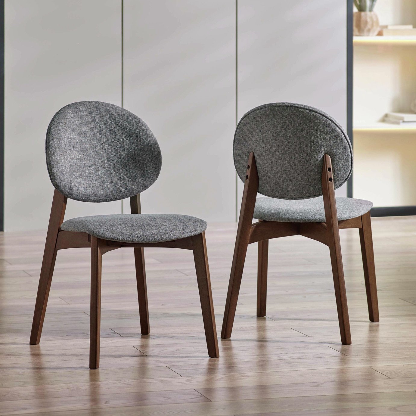 Julian Bowen Artemis Pair of Fabric Dining Chairs - Grey