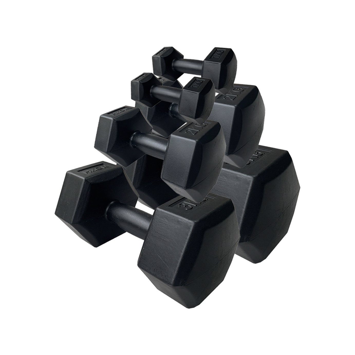 HXGN Vinyl Hex Dumbbell Set - 12kg