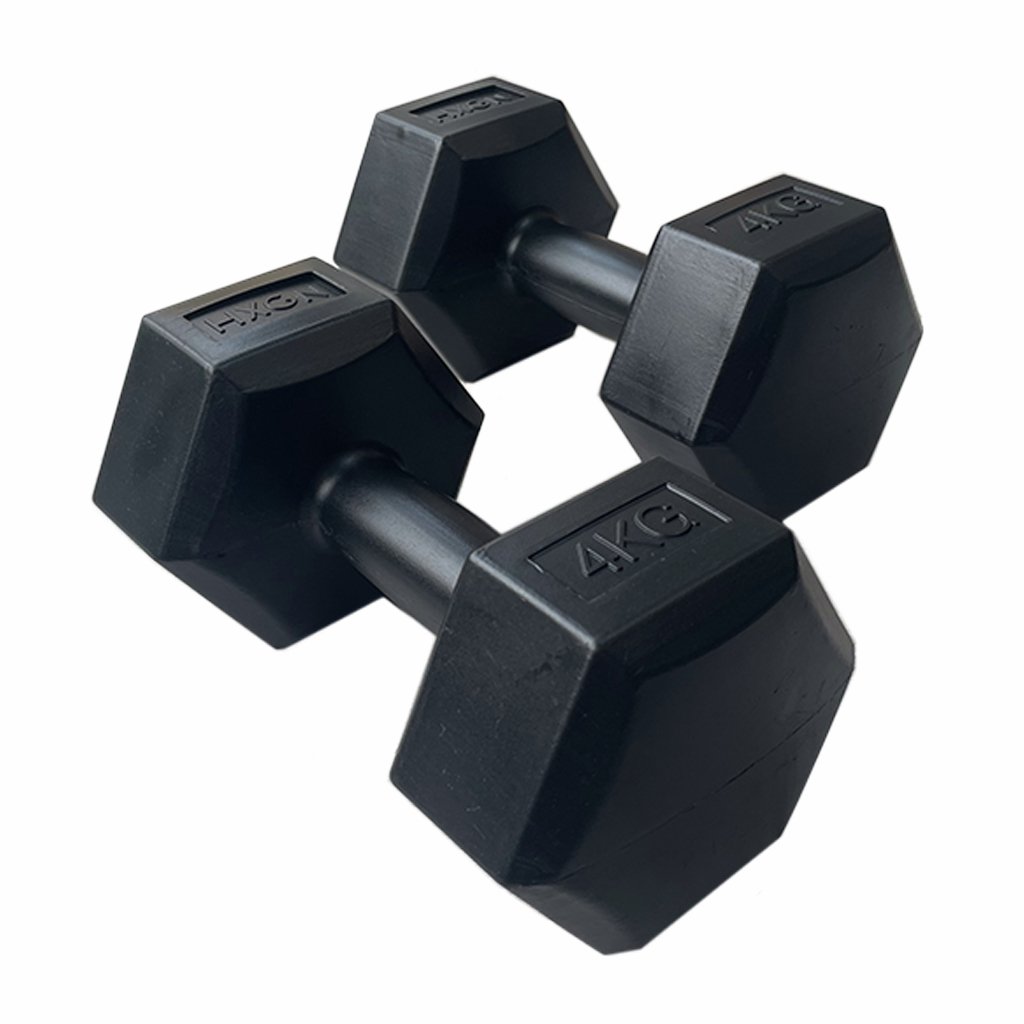 HXGN Vinyl Hex Dumbbells - 2 x 4kg