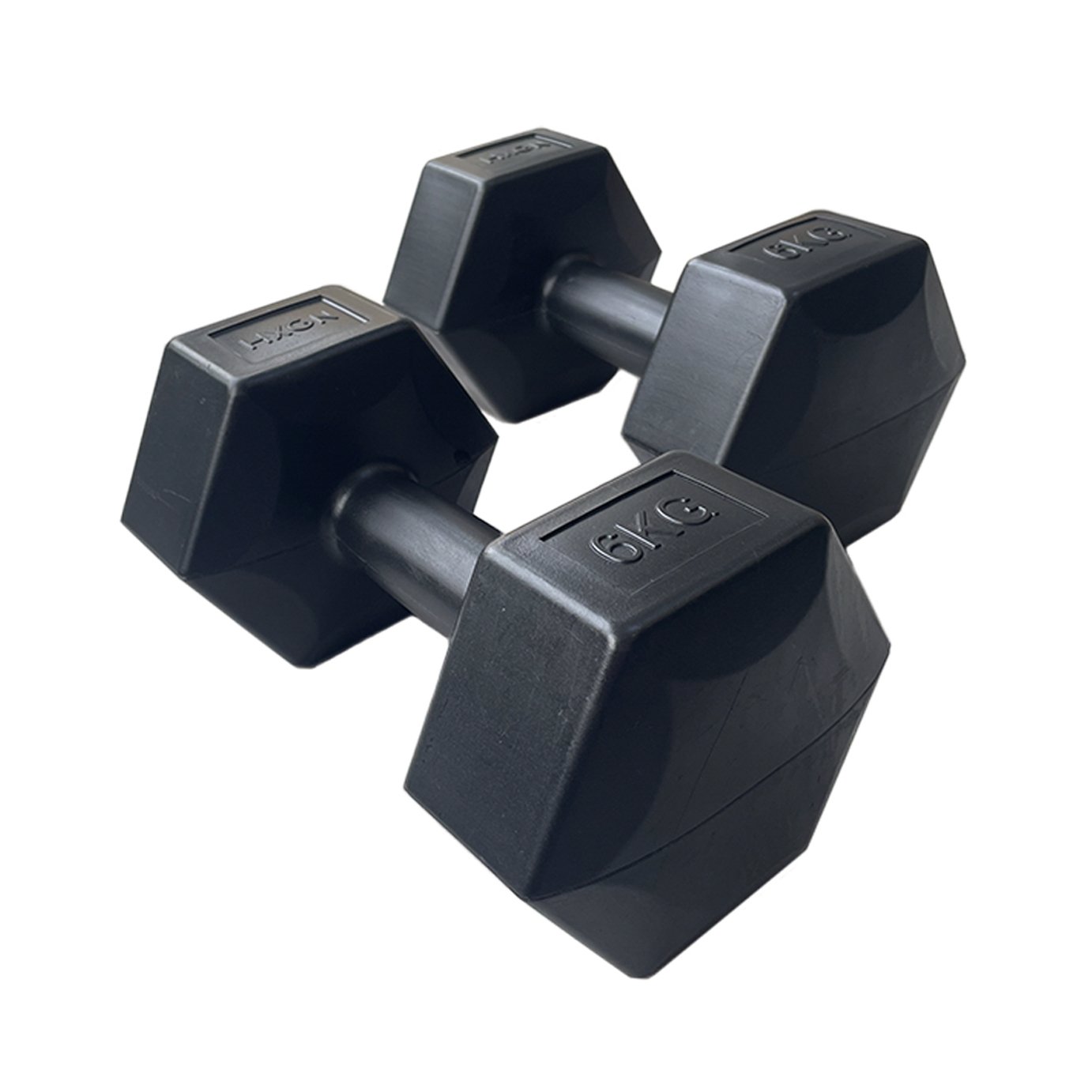 HXGN Vinyl Hex Dumbbells - 2 x 6kg
