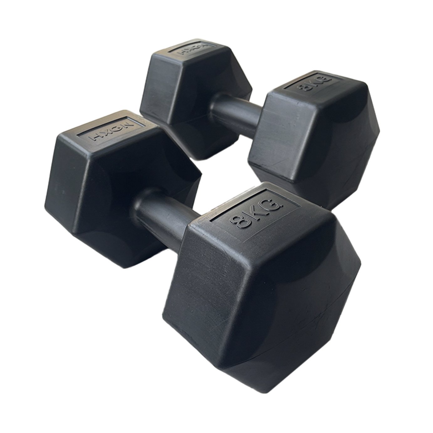 HXGN Vinyl Hex Dumbbells - 2 x 8kg
