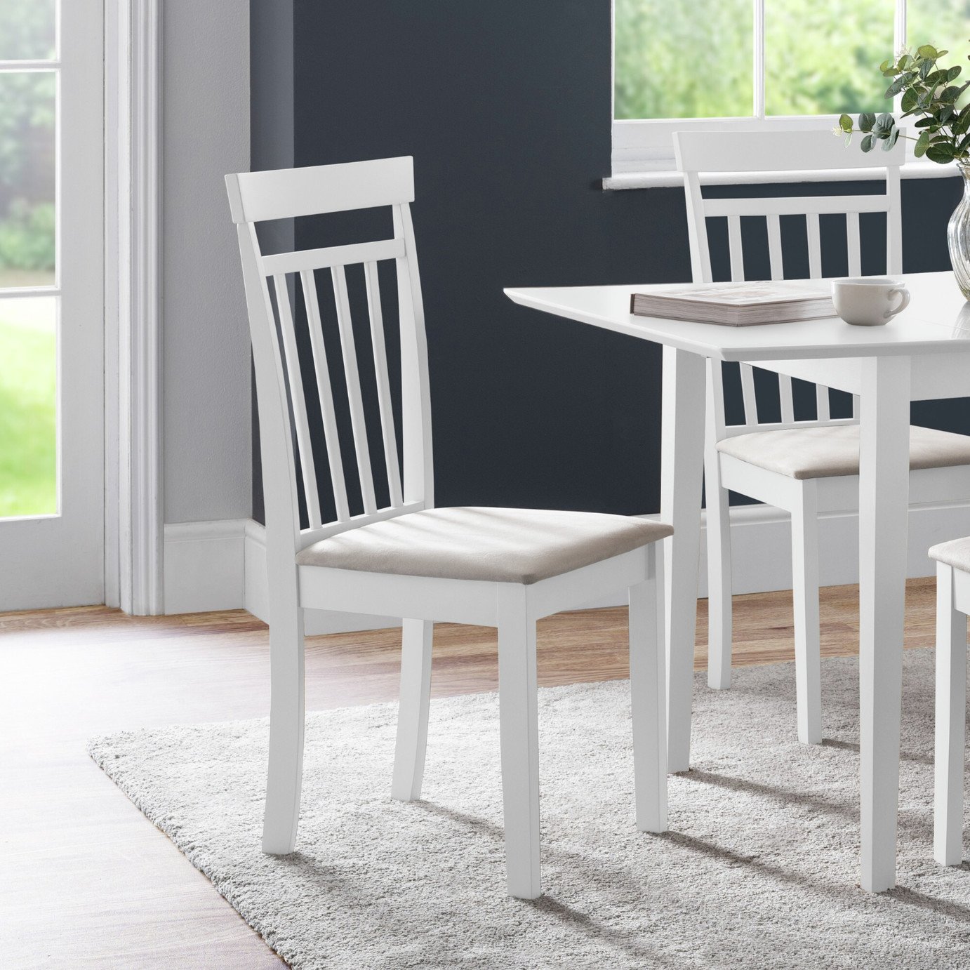Julian Bowen Coast Pair of Dining Chairs - White