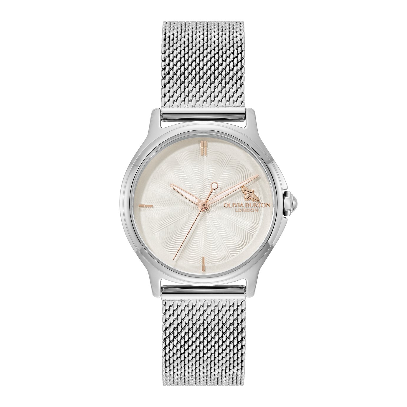 Olivia Burton Stainless Steel Silver Mesh Strap Watch