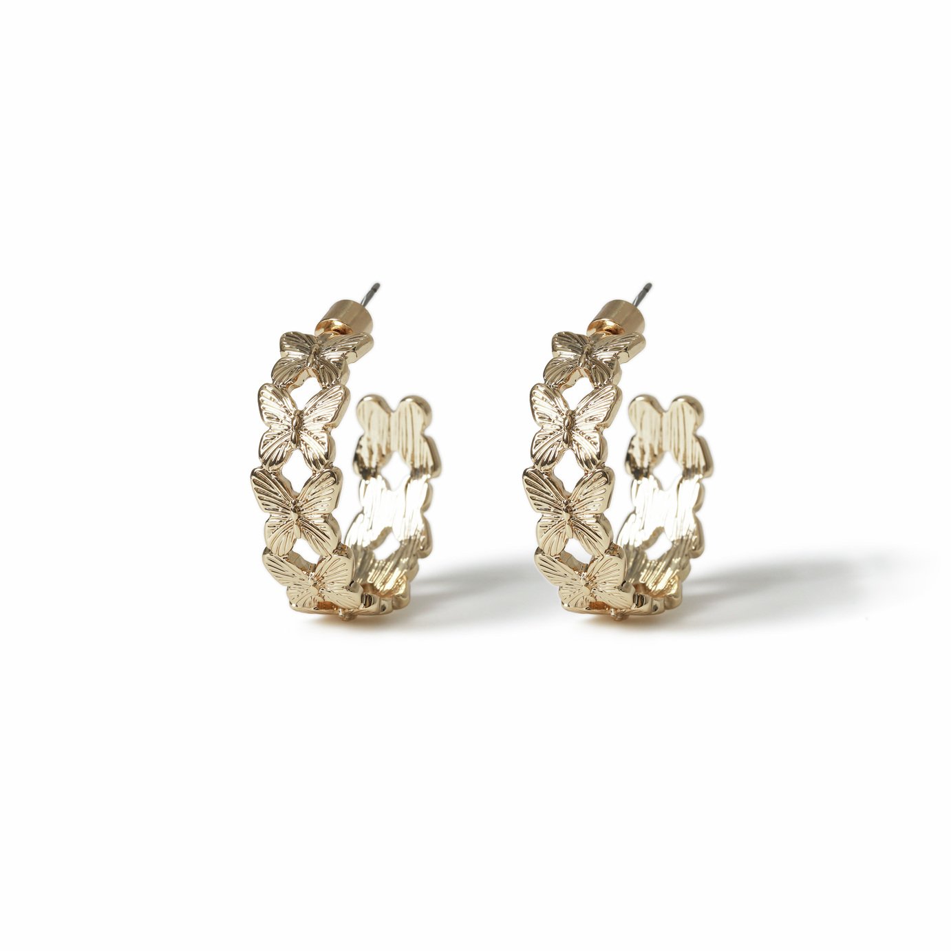 Freedom Gold Butterfly Hoop Earrings