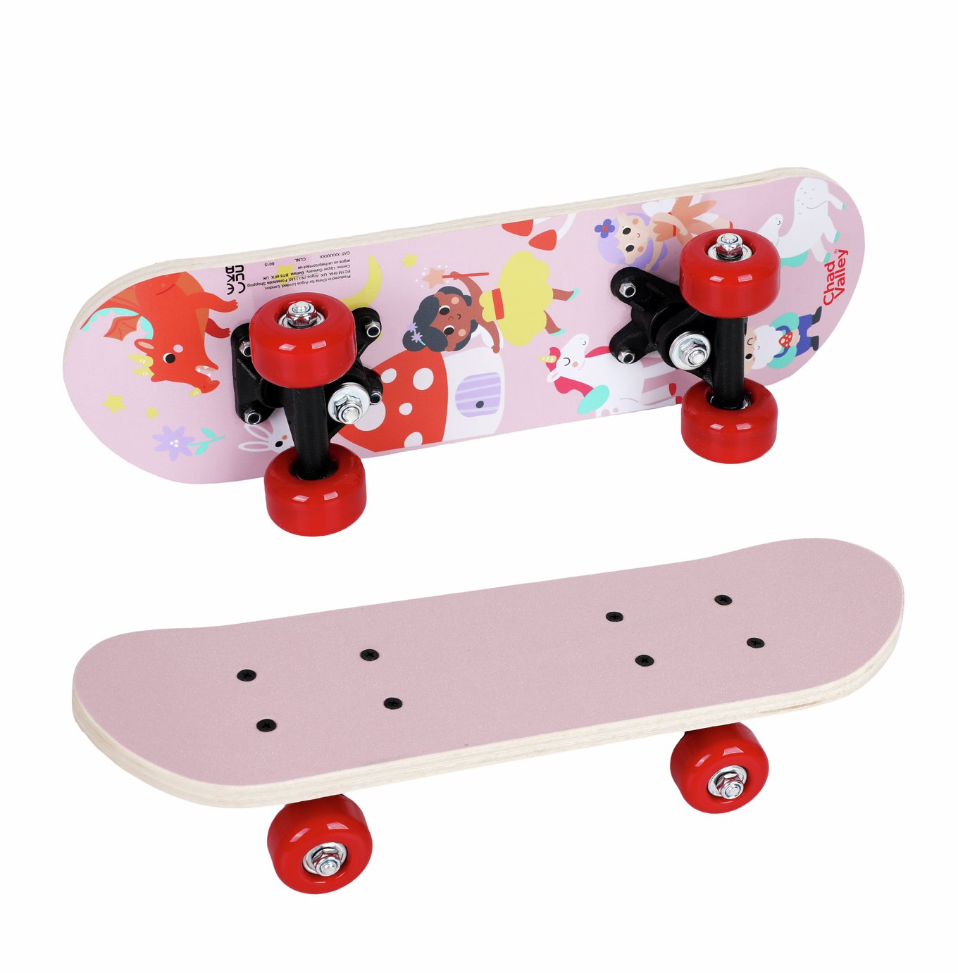 Chad Valley 17 Inch Pink Fairy Wooden Mini Skateboard 