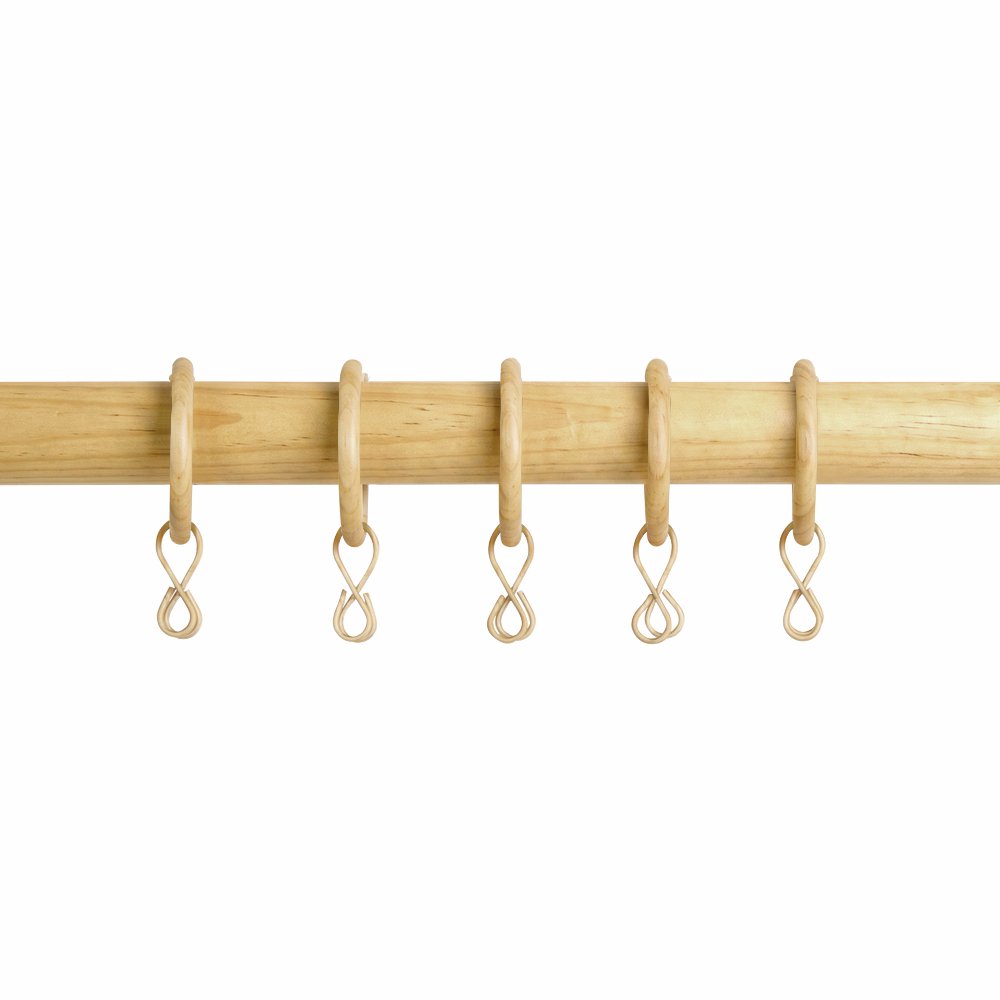 Argos Home 20 Piece Wooden Curtain Ring - Natural