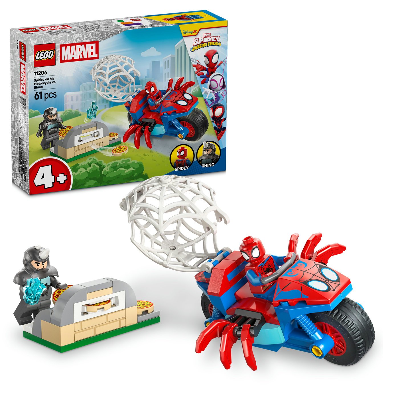 LEGO Marvel Spidey on his Motorcycle vs Rhino 11206