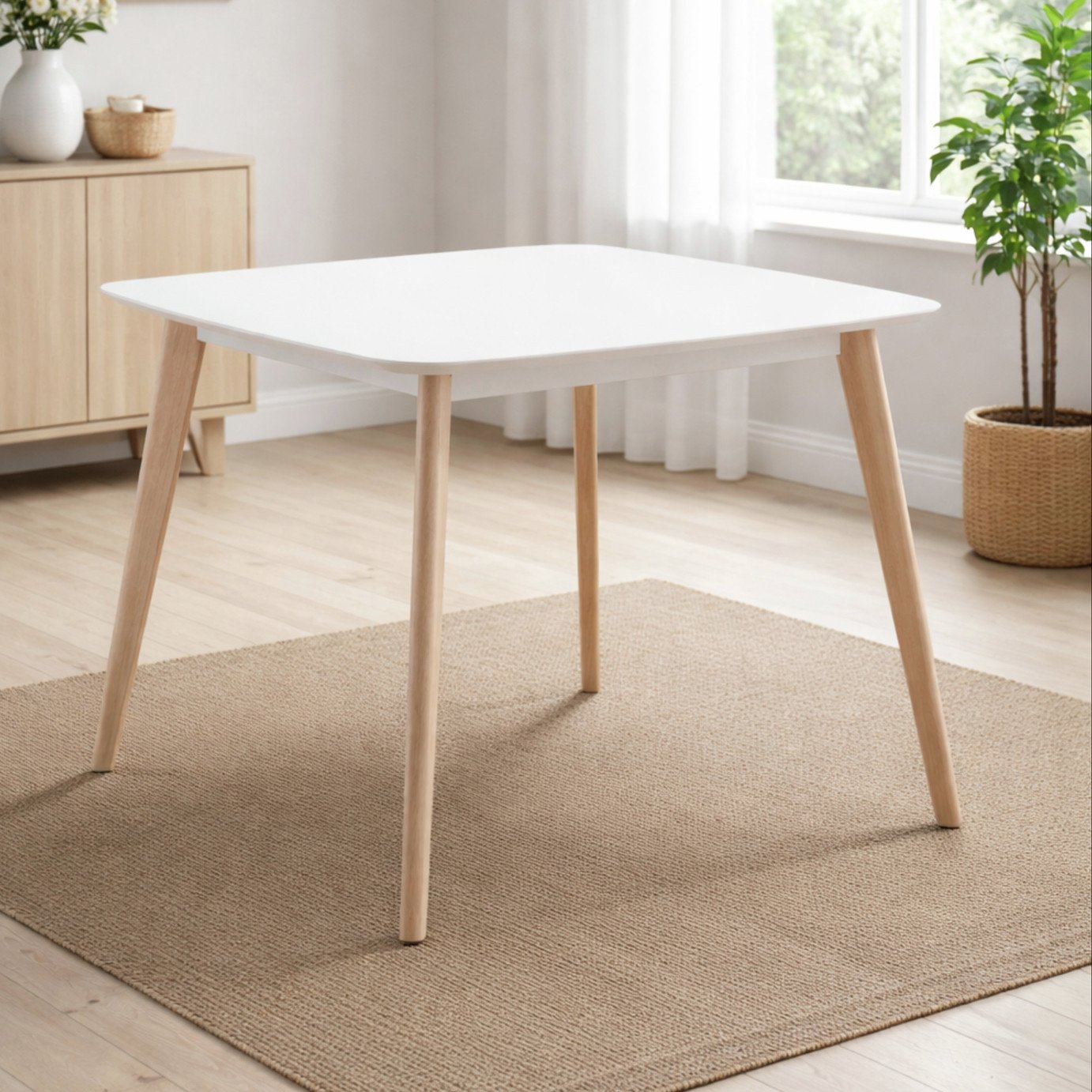 Julian Bowen Casa 4 Seater Dining Table - White & Oak