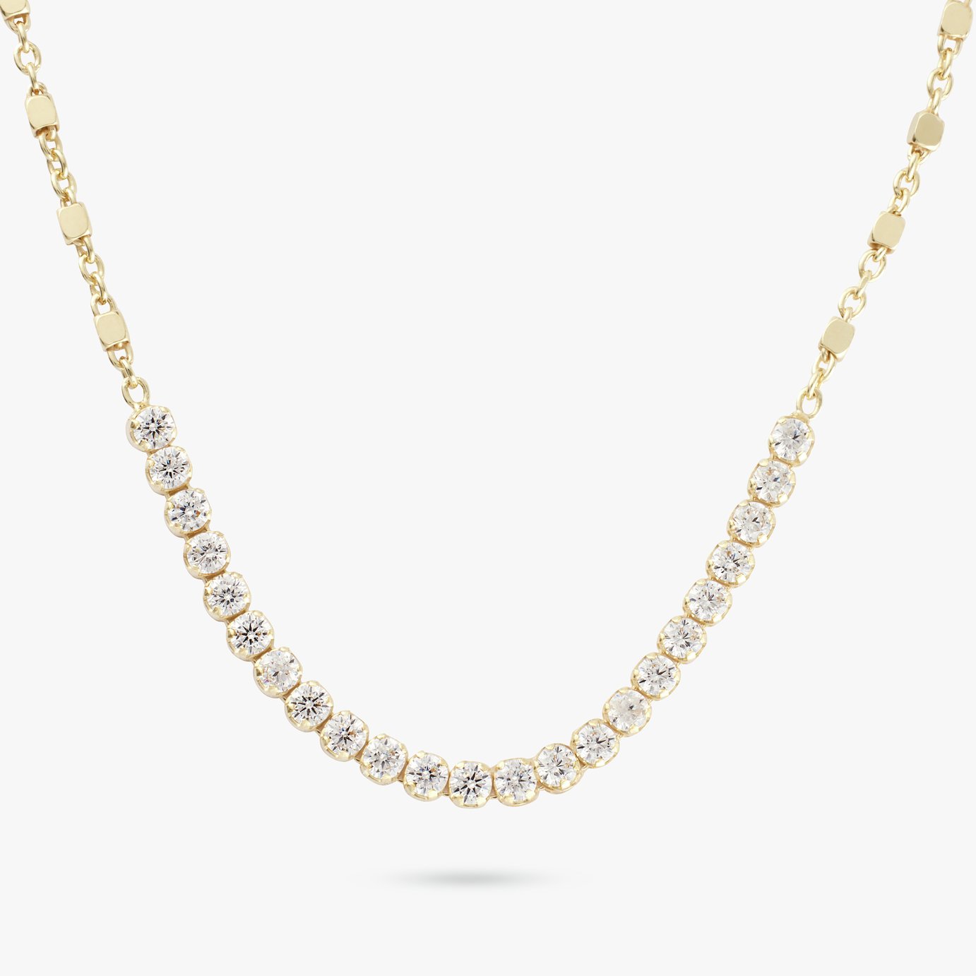 Revere 9ct Gold Plated Sterling Silver Tennis Necklace 