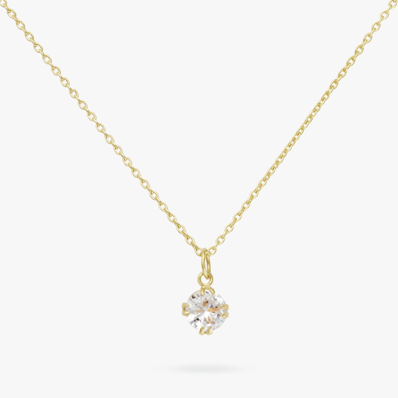 Revere 9ct Gold Plated Sliver Solitaire Pendant Necklace