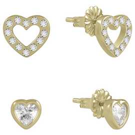 Radley 18ct Gold Plated Heart Stud Earrings - Set of 2