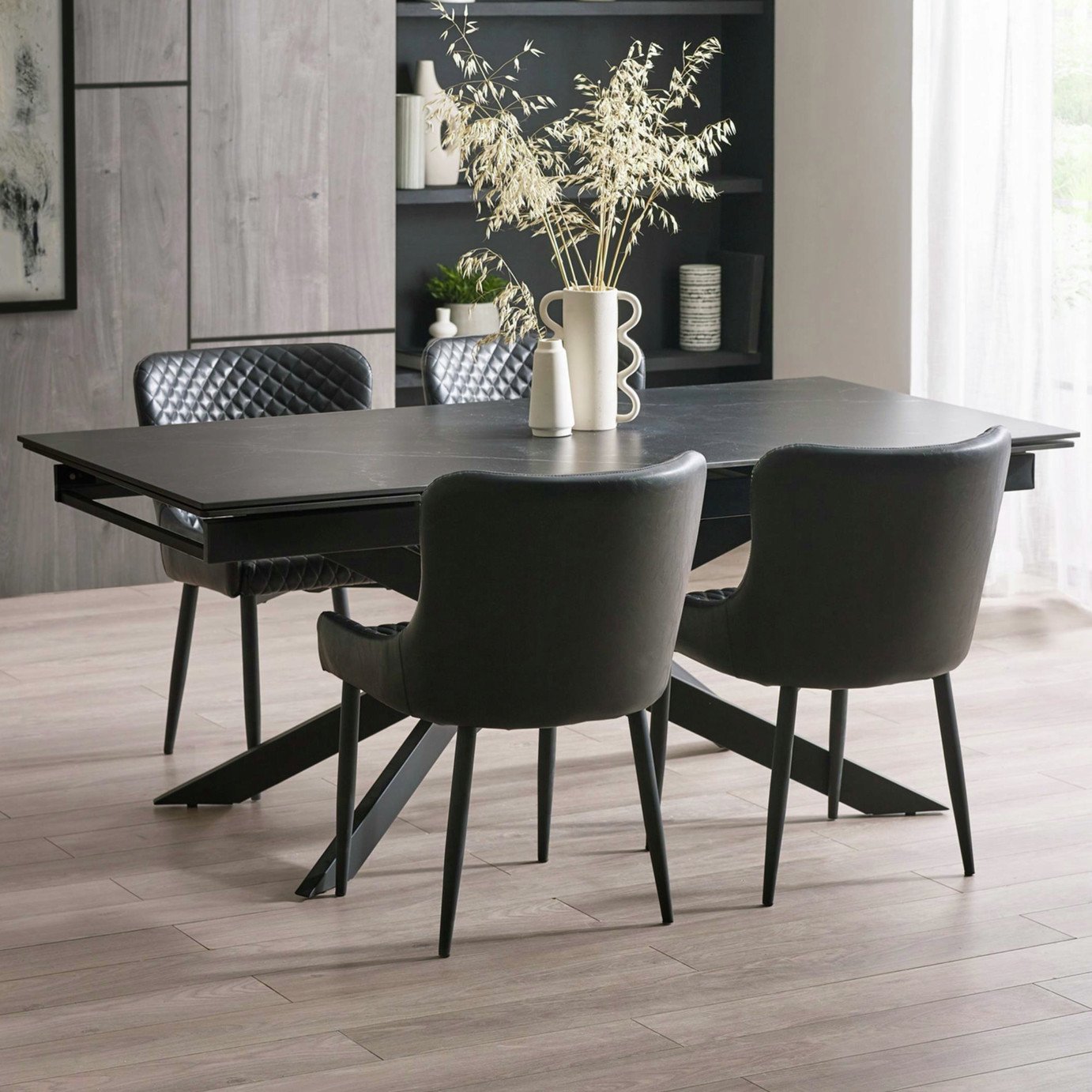 Julian Bowen Osaka Extending 6 Seater Dining Table - Black