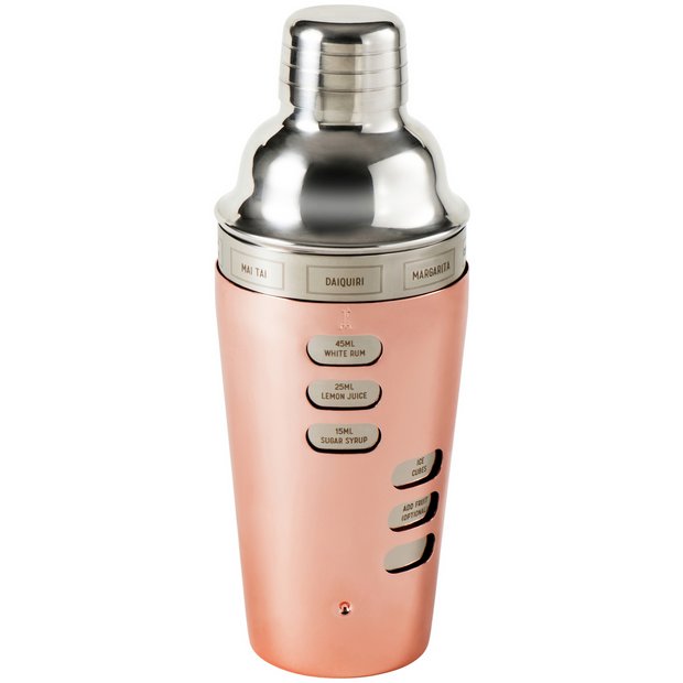 Buy Rose Gold Stainless Steel Cocktail Shaker Barware And Bar Accessories Argos