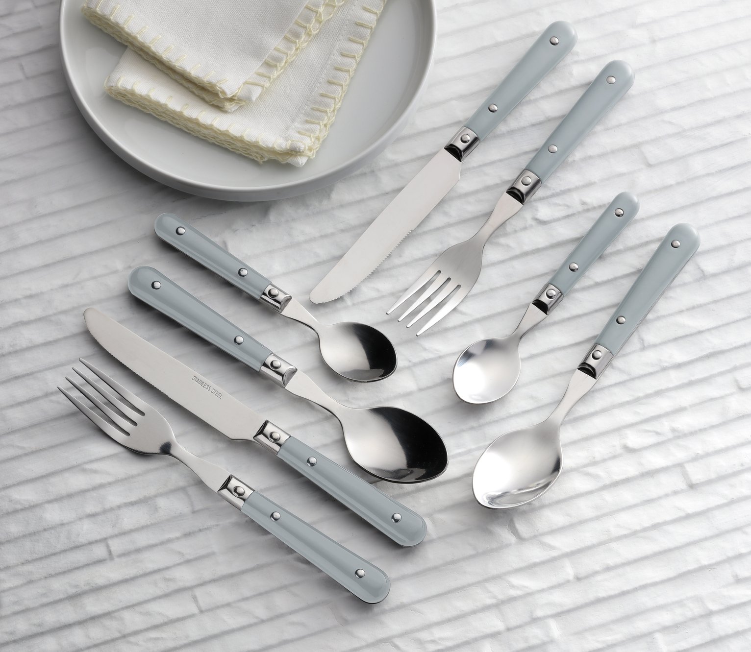 Argos Home 16 Piece Bistro Cutlery Set - Grey