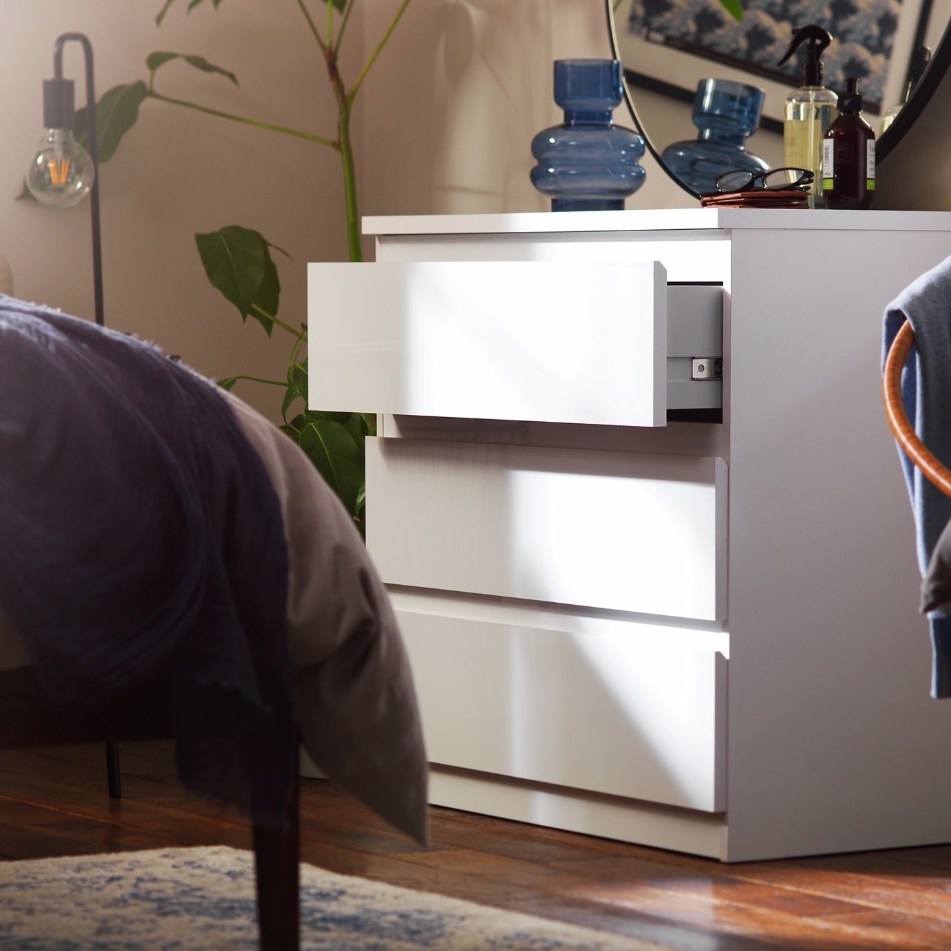 Argos Home Jenson 3 Drawer Chest - White Gloss