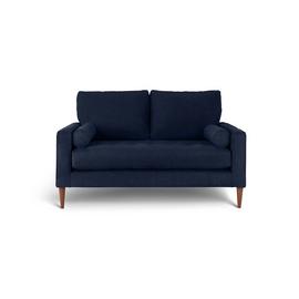 Habitat Hudson 2 Seater Velvet Sofa - Blue